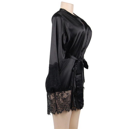 Silk Lace Nightgown With Binding - Dana Fashion