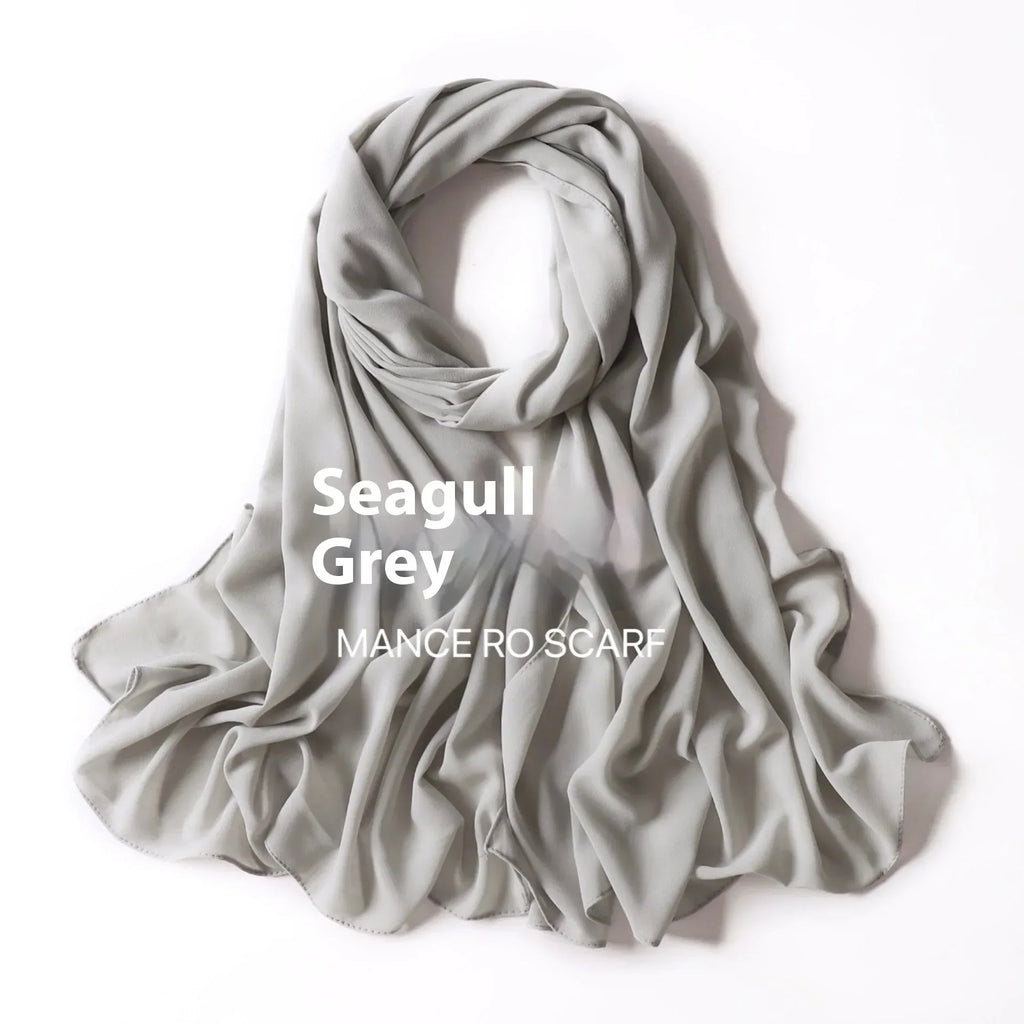 Pure Color Pearl Chiffon Scarf Headcloth Veil Chiffon Scarf - DanaFashionstore