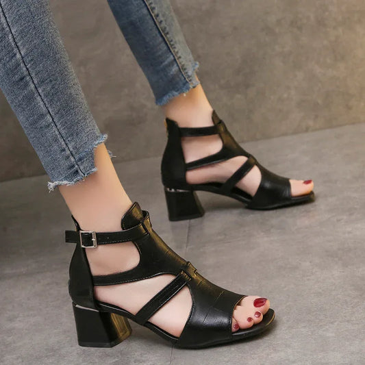 Fashion Medium Low Heel Sandals - DanaFashionstore