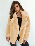 Sexy Plush Lapel Woolen Coat Women - DanaFashionstore