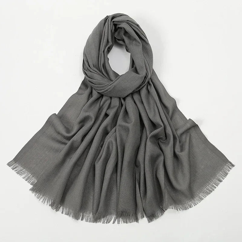 Flat Slub Cotton Solid Color Scarf Breathable Monochrome - DanaFashionstore