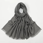 Flat Slub Cotton Solid Color Scarf Breathable Monochrome - DanaFashionstore