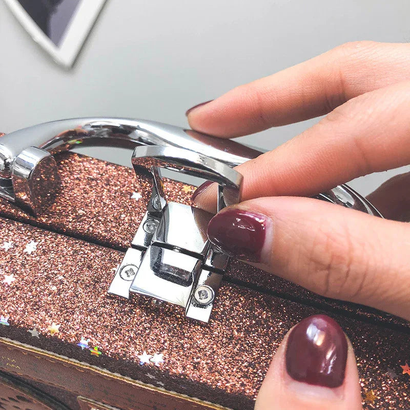 Sequins box bag radio handbag bright surface Harajuku wind Messenger bag - DanaFashionstore