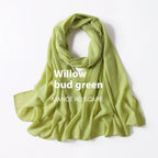 Pure Color Pearl Chiffon Scarf Headcloth Veil Chiffon Scarf - DanaFashionstore