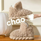Winter Package Heeled Waterproof Home Indoor And Outdoor Wear Cute High Helper Cotton Slippers - DanaFashionstore