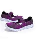 Lightweight flat shoes explosion models wishy elastic band hand-woven shoes women's single shoes large size flat bottom mother shoes factory straight - DanaFashionstore