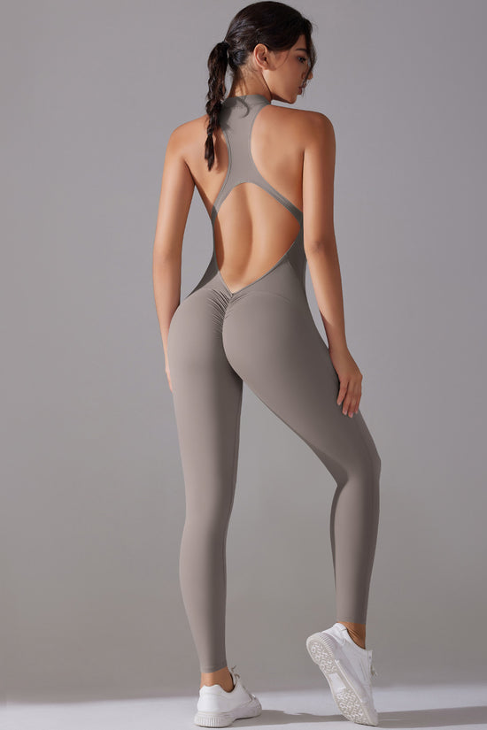 Solid Beauty-back Long Pants Jumpsuit Yoga Fitness Running Dance Slim Bodysuit Women Sports Clothing