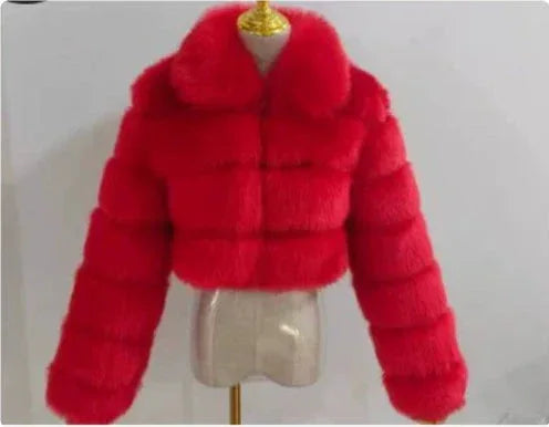 Women's Fur Coat Fox Fur Stitching Short Lapel Long Sleeve Coat - DanaFashionstore