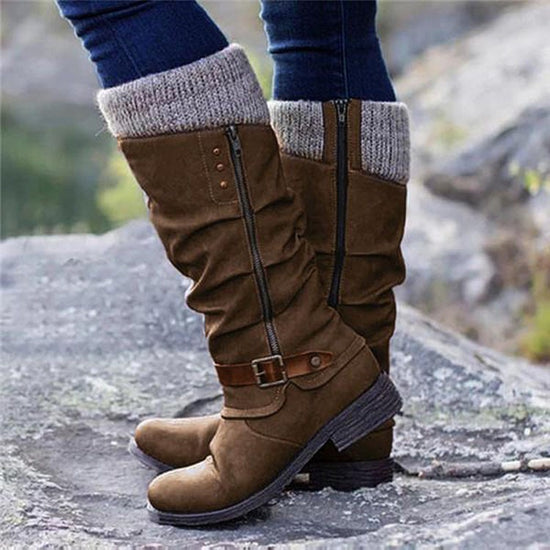 Women's side zipper boots