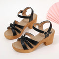 Foreign Trade Round Head Chunky Heel Ankle-strap Buckle Sandals - DanaFashionstore