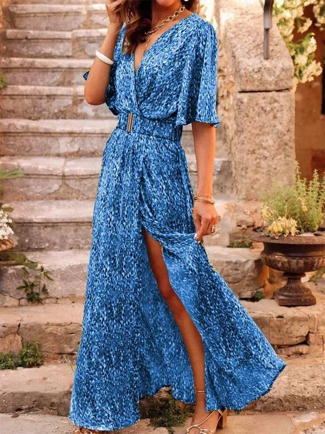 Graceful Printed Cinched Dress Women 2026 - Slimming Mid-Length Dress - DanaFashionstore