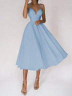 Sexy V-neck Suspender Dress Summer Fashion A-Line Long Dresses For Women - DanaFashionstore