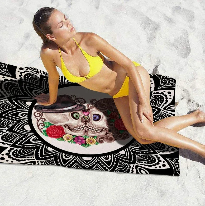Square microfiber printed beach towel taro beach towel - DanaFashionstore