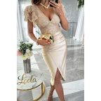 Casual Short Sleeve Split Dress Women - DanaFashionstore