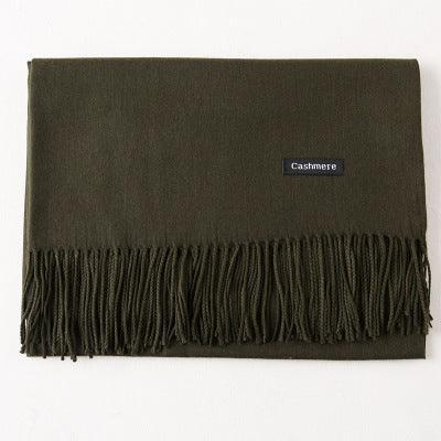 And Winter New Ladies Shawl Monochrome Cashmere Variety Warm Classic Scarf Scarf Scarf - DanaFashionstore