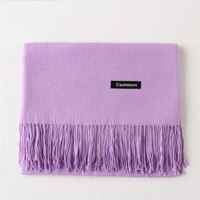 And Winter New Ladies Shawl Monochrome Cashmere Variety Warm Classic Scarf Scarf Scarf - DanaFashionstore