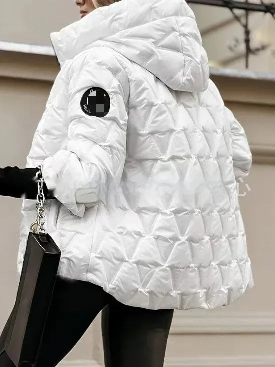 Fashion Hooded Loose-Fitting Patchwork Cotton Jacket 2026 - Long Sleeve Coat - DanaFashionstore