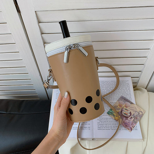 Milk Tea Personalized Small Bags Women's New Fashion Messenger Phone Bag Cute Girl Bucket Backpack - Dana Fashion