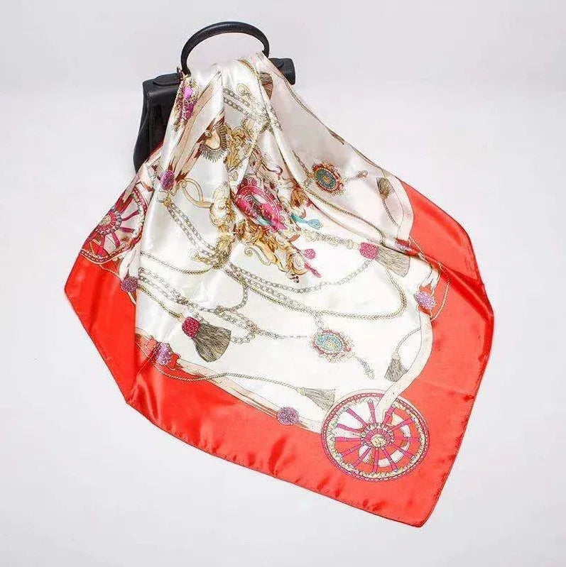 Digital Printed Square Silk Scarf - DanaFashionstore
