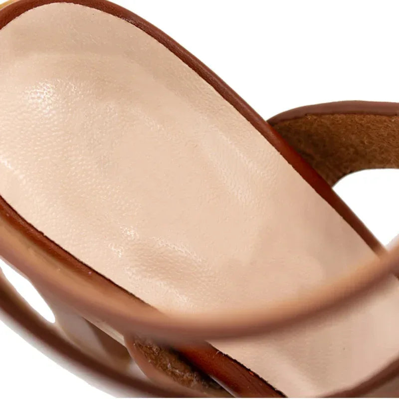 Plus-size sandals for women with chunky heels - DanaFashionstore