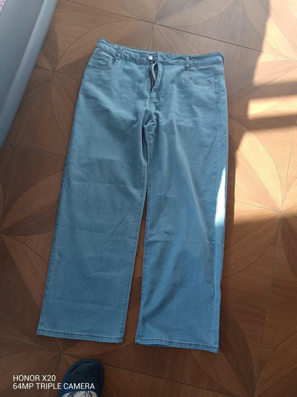 Womens Straight-leg Loose-fit Denim Jeans