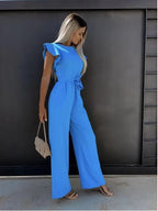 New High Waist Commuter Waist Trimming Lace Up Jumpsuit Trousers For Women
