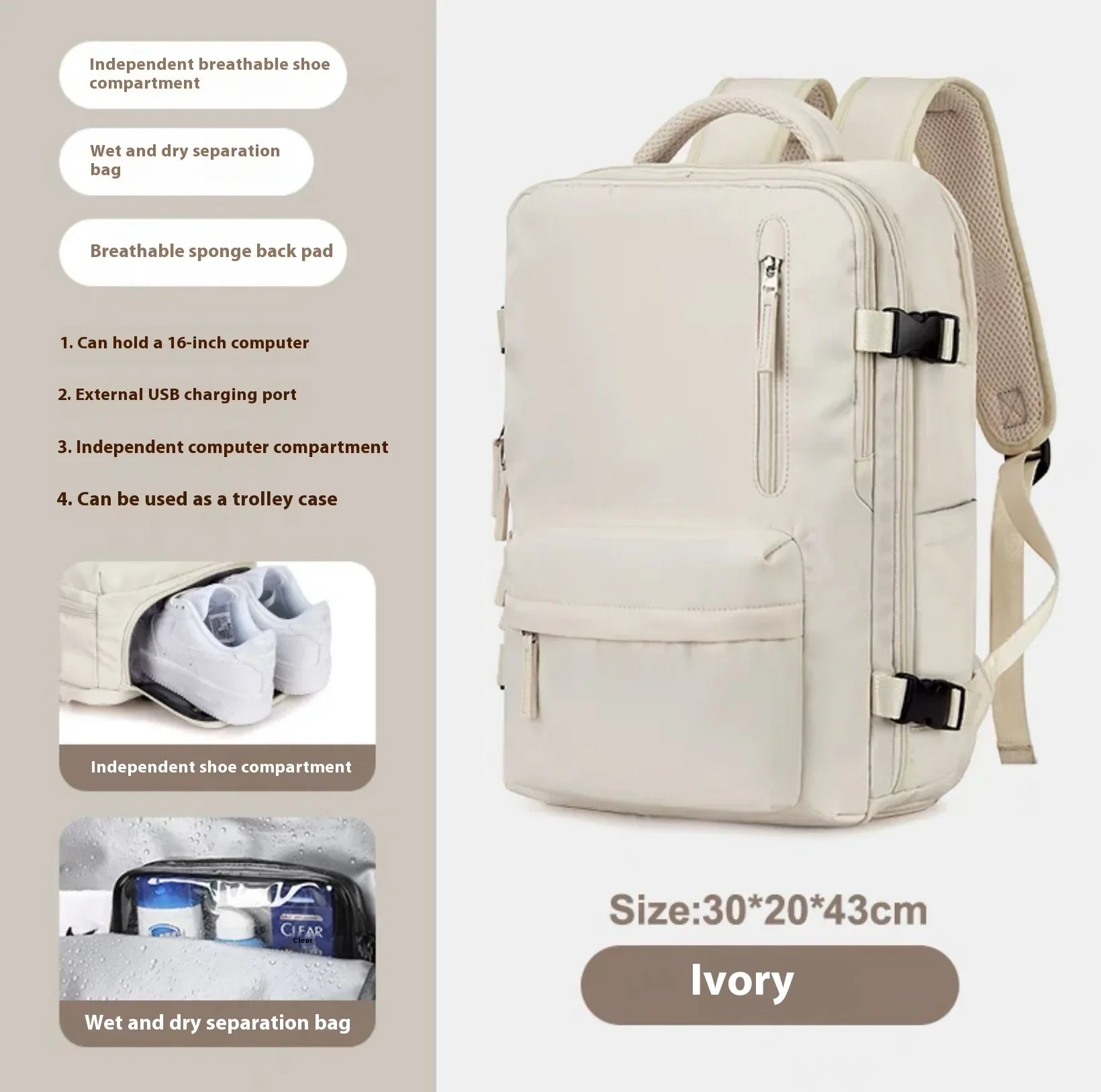 Fashion Large Capacity Travel Backpack Student School Bags - DanaFashionstore
