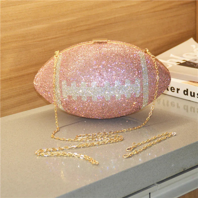 Rugby rubber diamond ball party banquet bag evening bag - DanaFashionstore