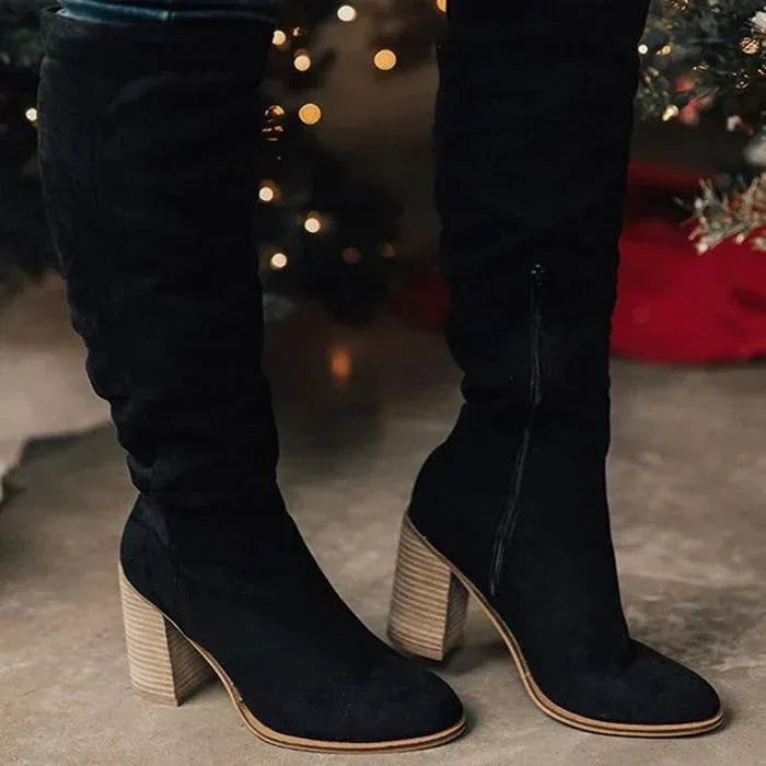 Block heel retro high boots - DanaFashionstore