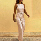 Sleeveless Sequined Silver Jumpsuit 2026 - Glamorous Party Jumpsuit - DanaFashionstore