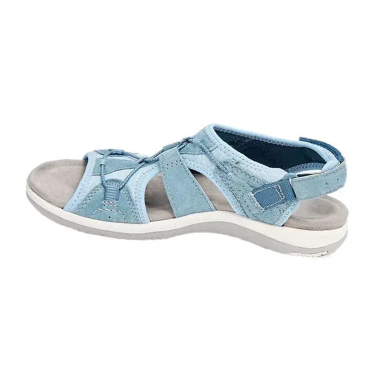 Women's New Roman Wedge Sandals Round Toe Velcro - DanaFashionstore