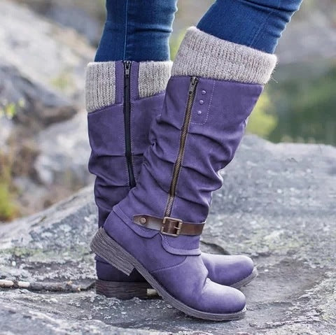 Women's side zipper boots