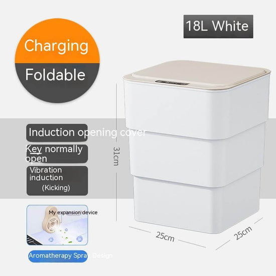 Smart Trash Can With Lid For Bedroom And Living Room Kitchen Storage Box Trash Can Induction Small Car Box Automatic Smart Dustbin Smart Trash Bin $88.62 Dana Fashion Color: White base version style: 18L Toys & Hobbies Summary: It senses people approachin