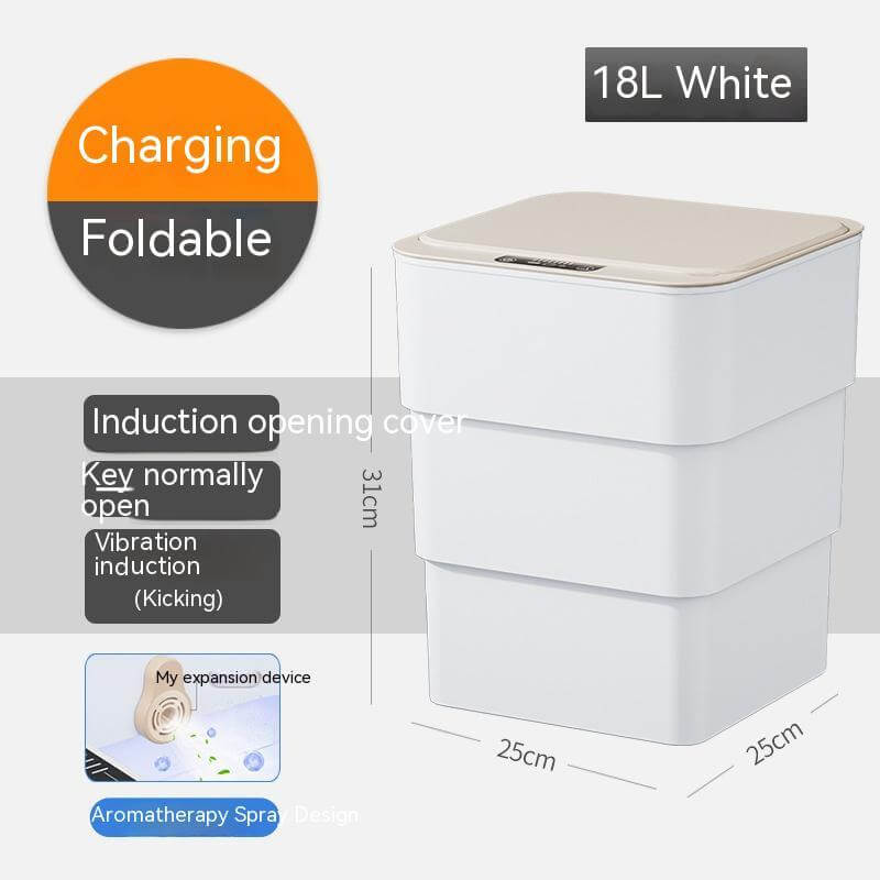 Smart Trash Can With Lid For Bedroom And Living Room Kitchen Storage Box Trash Can Induction Small Car Box Automatic Smart Dustbin Smart Trash Bin $88.62 Dana Fashion Color: White base version style: 18L Toys & Hobbies Summary: It senses people approachin