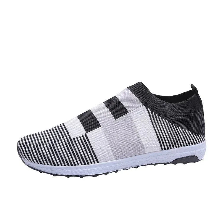 Cross-Border Amazon Large Size Rhinestone Elastic Socks Shoes Casual Men'S And Women'S Sports Shoes Md Bottom Flying Woven Breathable Light Shoes - DanaFashionstore