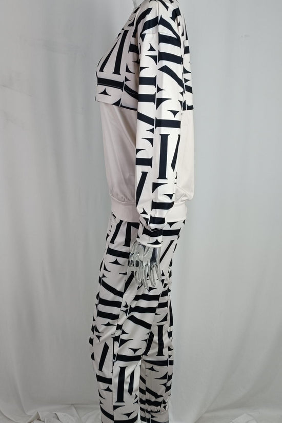 Women's Printed Long Sleeve Street Slim Fit Fashion Casual Suit