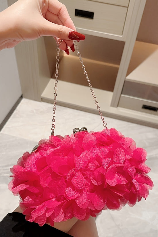 Women's Floral Satin Small Purse, Ladies Dinner Clutch Ladies Rose Clutch Wedding Prom Party Bag With Chain--Selling On Temu Is Prohibited - Dana Fashion