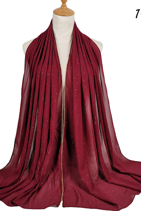 Chain Pearl Chiffon Hui Hood