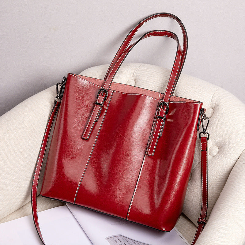 Genuine Leather Women's New Retro Large Capacity Fashion Shoulder Bag - Dana Fashion