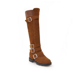 British Belt Buckle High Top Martin Boots Women - DanaFashionstore