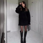 Sweater Skirt Sets For Women 2 Pieces Knit Casual Versatile Long Sleeve Pullover Elegant Solid High Waist Mini Skirt Outfit - DanaFashionstore