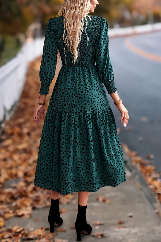Women's Clothing Leopard Print Long Sleeve Dress - Dana Fashion