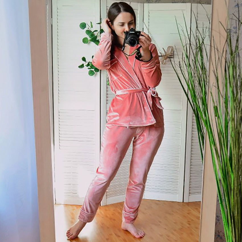 Ladies Homewear Long Sleeve Nightgown Set - Dana Fashion