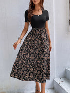 Floral Print Scoop Neck Maxi Dress Women 2026 - Elegant Long Dress - DanaFashionstore