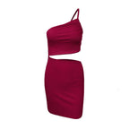 Design Sense Niche Shoulder Drawstring Dress Women - DanaFashionstore