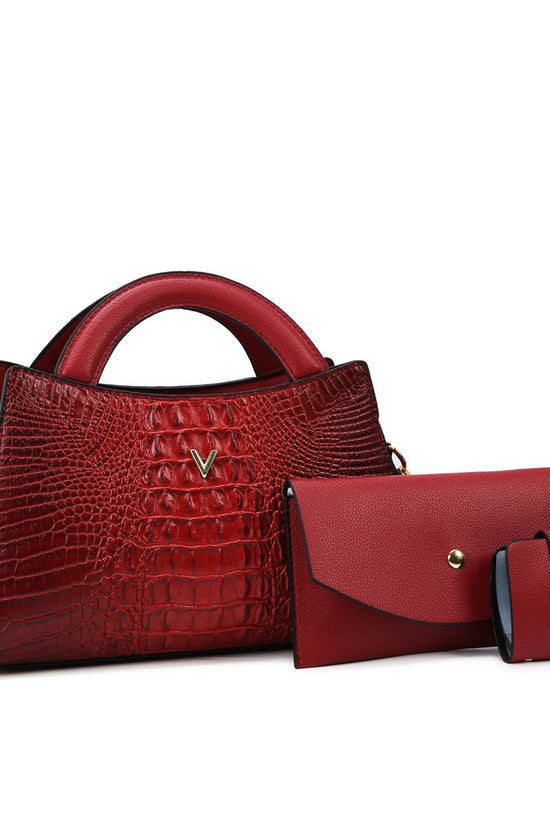 Women's Crossbody Leather Crocodile Pattern Shoulder Handbag - Dana Fashion