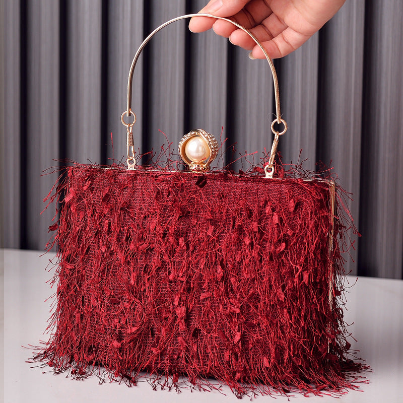 Tassel Handbags Women Dress Party Evening Bag Fashion Luxury Designer Square Bags Crossbody Shoulder Bag Ladies - Dana Fashion