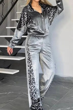 Women's Leopard Velvet Casual Fashion Sports Set