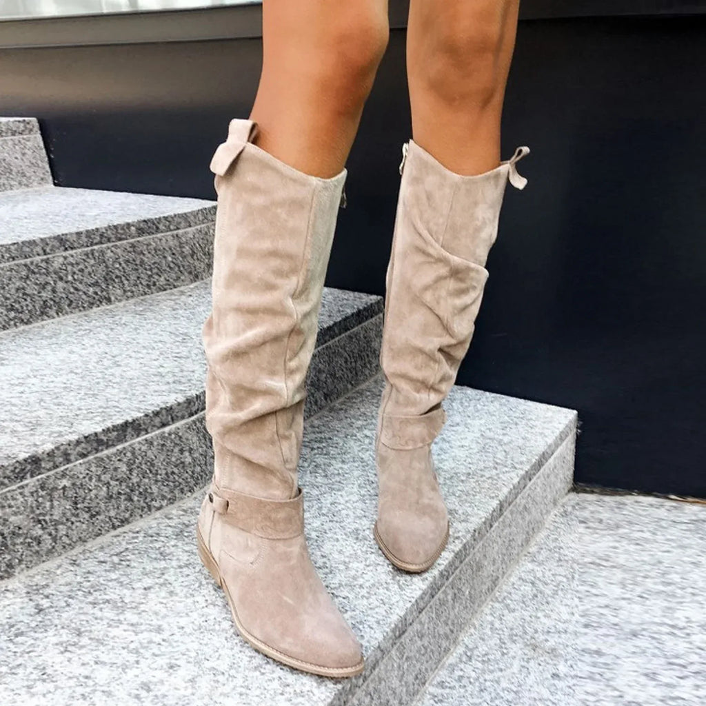 Low Heel Side Zipper High Top Women Boots - DanaFashionstore