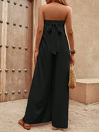 Solid Wide Leg Tube Jumpsuit 2026 - Casual Strapless Jumpsuit - DanaFashionstore